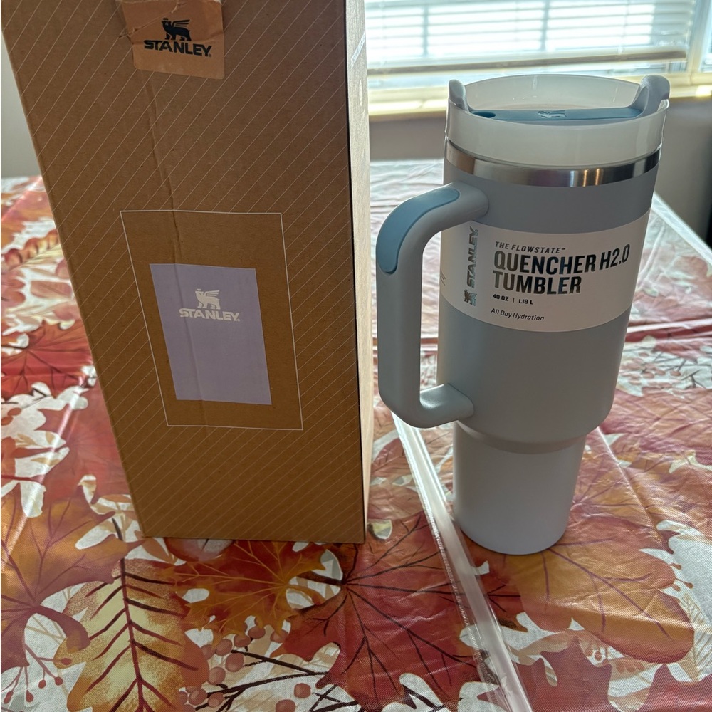 Stanley Quencher H2.0 Tumbler in Soft Gray with Silver Accents
